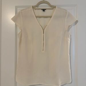 Ann Taylor white zip top size 8